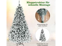 Costway Künstlicher Weihnachtsbaum mit Warmweißen Led-Leuchten 225cm