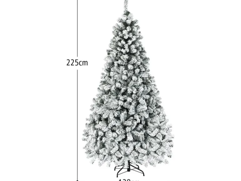 Costway Künstlicher Weihnachtsbaum mit Warmweißen Led-Leuchten 225cm