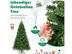 Costway Künstlicher Weihnachtsbaum 225cm Tannenbaum mit Klappsystem