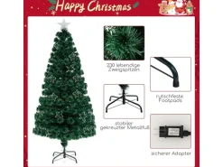 Costway Künstlicher Weihnachtsbaum Glasfaser &230 Zweigspitzen 180cm