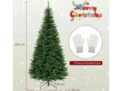 Costway Künstlicher Weihnachtsbaum mit Beleuchtung 240 cm