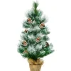 Costway Künstlicher Weihnachtsbaum 34 Schneebedeckte Spitzen 60cm