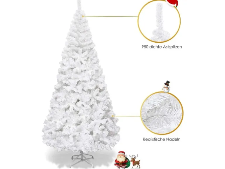 Costway Künstlicher Weihnachtsbaum 210cm mit 950 PVC Nadeln & Ständer