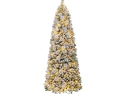Costway Künstlicher Weihnachtsbaum mit LED-Lichtern Tannenbaum 210cm