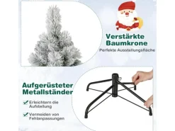 Costway Künstlicher Weihnachtsbaum mit LED-Lichtern Tannenbaum 210cm