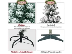 Costway Künstlicher Weihnachtsbaum mit Schnee und Led-Leuchten 180cm