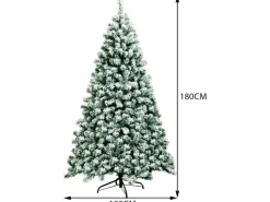 Costway Künstlicher Weihnachtsbaum mit Schnee und Led-Leuchten 180cm