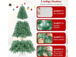 Costway Künstlicher Weihnachtsbaum mit Beleuchtung Tannenbaum 225cm