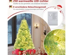 Costway Künstlicher Weihnachtsbaum mit Beleuchtung Christbaum 180cm