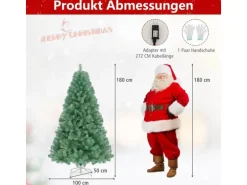 Costway Künstlicher Weihnachtsbaum mit Beleuchtung Christbaum 180cm