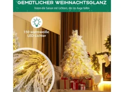 Costway Künstlicher Weihnachtsbaum Beleuchtung mit LED-Lichtern 146cm