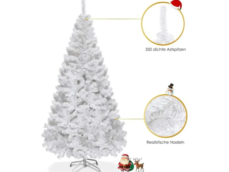 Costway Künstlicher Weihnachtsbaum 150cm mit 350 PVC Nadeln & Ständer