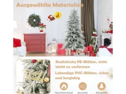 Costway Künstlicher Weihnachtsbaum&Beleuchtung & 594 Weigspitzen 180cm
