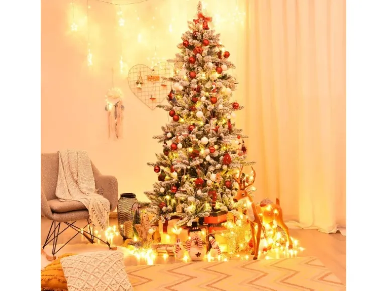 Costway Künstlicher Weihnachtsbaum 210cm Bleistiftbaum 1108 Spitzen