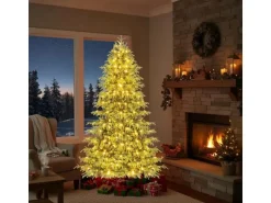 Costway Künstlicher Weihnachtsbaum mit LED-Lichtern 180cm