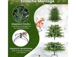 Costway Künstlicher Weihnachtsbaum mit LED-Lichtern 180cm