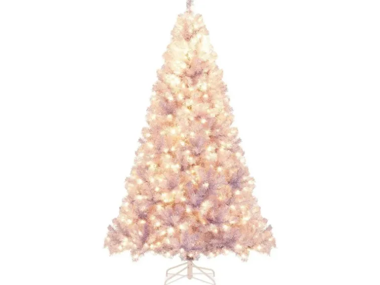 Costway Künstlicher Weihnachtsbaum Tannenbaum Lavendelviolett 225cm