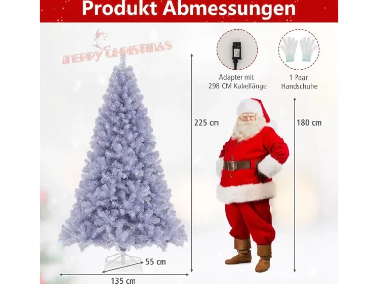 Costway Künstlicher Weihnachtsbaum Tannenbaum Lavendelviolett 225cm