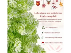 Costway Künstlicher Weihnachtsbaum mit Beleuchtung und Schnee 180cm