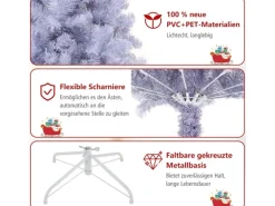 Costway Künstlicher Weihnachtsbaum Tannenbaum Lavendelviolett 180cm