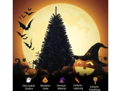 Costway Künstlicher Weihnachtsbaum mit Klappsystem Schwarz 180cm