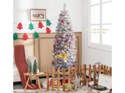 Costway Künstlicher Weihnachtsbaum Bleistift 180cm Weiß