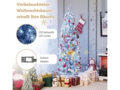 Costway Künstlicher Weihnachtsbaum Bleistift 180cm Weiß