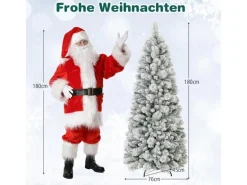 Costway Künstlicher Weihnachtsbaum mit Beleuchtung Tannenbaum 180cm