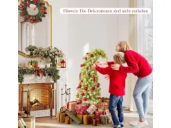 Costway Künstlicher Weihnachtsbaum mit Beleuchtung und Schnee 150cm