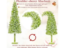 Costway Künstlicher Weihnachtsbaum mit Beleuchtung und Schnee 150cm