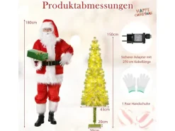 Costway Künstlicher Weihnachtsbaum mit Beleuchtung und Schnee 150cm
