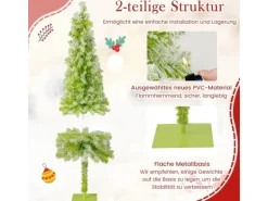 Costway Künstlicher Weihnachtsbaum mit Beleuchtung und Schnee 150cm