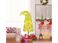 Costway Künstlicher Weihnachtsbaum mit Beleuchtung und Schnee 150cm