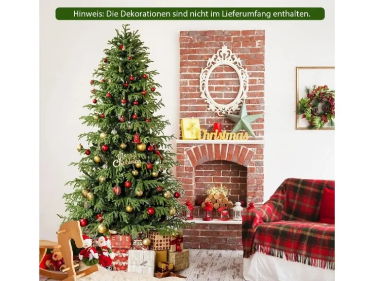 Costway Künstlicher Weihnachtsbaum mit Beleuchtung Tannenbaum 210cm