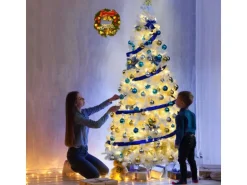 Costway Künstlicher Weihnachtsbaum 240cm mit 1138 PVC Nadeln & Ständer