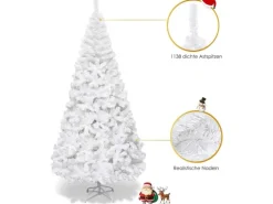 Costway Künstlicher Weihnachtsbaum 240cm mit 1138 PVC Nadeln & Ständer