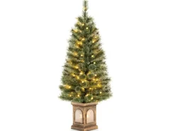 Costway Künstlicher Weihnachtsbaum & Beleuchtung & Timer & Grün 120cm