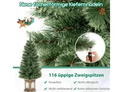 Costway Künstlicher Weihnachtsbaum & Beleuchtung & Timer & Grün 120cm