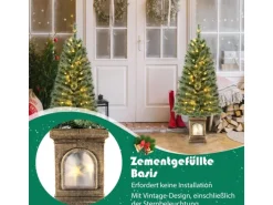 Costway Künstlicher Weihnachtsbaum & Beleuchtung & Timer & Grün 120cm