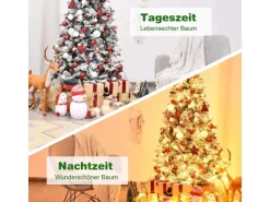 Costway Künstlicher Weihnachtsbaum mit Warmweißen Led-Leuchten 180cm
