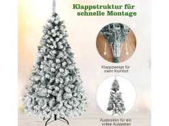 Costway Künstlicher Weihnachtsbaum mit Warmweißen Led-Leuchten 180cm