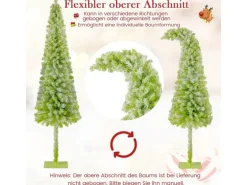 Costway Künstlicher Weihnachtsbaum mit Beleuchtung und Schnee 210cm