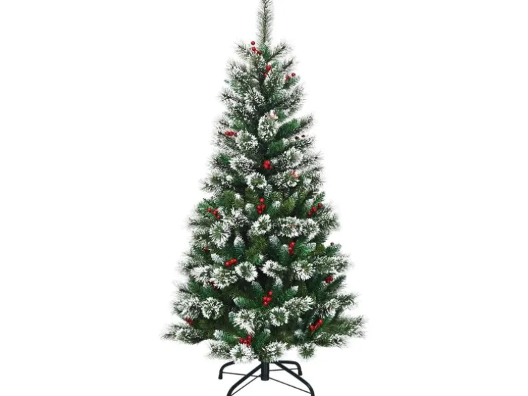 Costway Künstlicher Weihnachtsbaum 150cm mit 339 Schneebedeckte Zweige