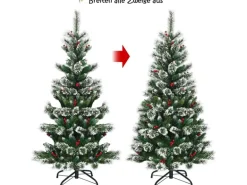Costway Künstlicher Weihnachtsbaum 150cm mit 339 Schneebedeckte Zweige