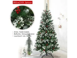 Costway Künstlicher Weihnachtsbaum 150cm mit 339 Schneebedeckte Zweige