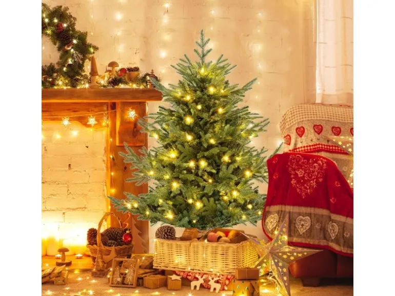 Costway Künstlicher Weihnachtsbaum mit Beleuchtung 135 cm