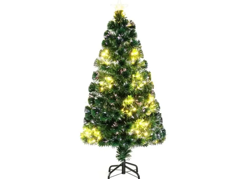 Costway Künstlicher Weihnachtsbaum mit Beleuchtung Tannenbaum 120cm