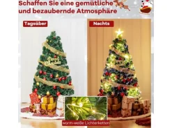 Costway Künstlicher Weihnachtsbaum mit Beleuchtung Tannenbaum 120cm