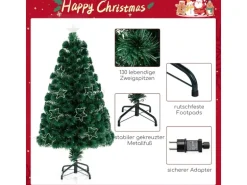 Costway Künstlicher Weihnachtsbaum mit Beleuchtung Tannenbaum 120cm
