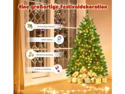 Costway Künstlicher Weihnachtsbaum mit Warmweißer Leds 135cm
